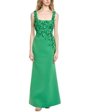 Badgley Mischka Cutout Appliques Gown - Green