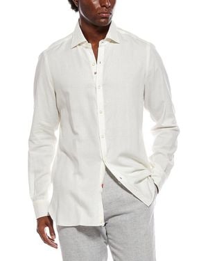 Isaia Cashmere-Blend Sport Shirt - White