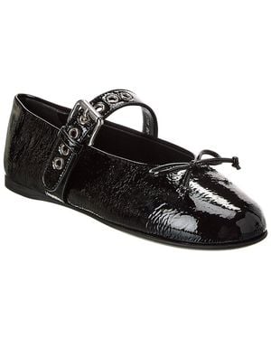 Miu Miu Bow Patent Flat - Black