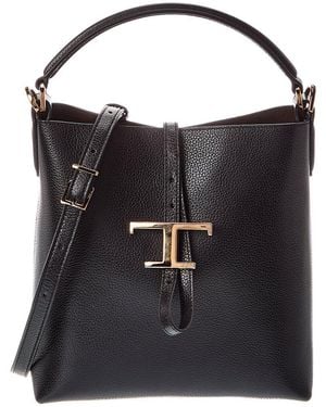 Tod's T Timeless Pendant Bucket Bag - Black