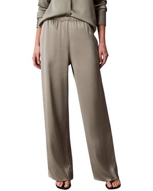 Calvin Klein Hammered Satin Pull-On Pant - Natural
