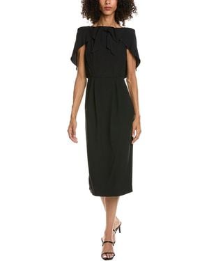 Prada Bow Detailed Crepe Midi Dress - Black