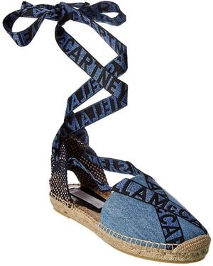 Stella McCartney Gaia Logo Strap Canvas Espadrille - Blue