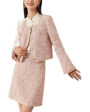 OUNIXUE 2Pc Blazer & Skirt Set - Pink