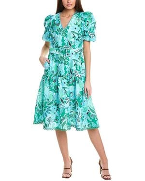 Hale Bob Mary Linen Dress - Blue
