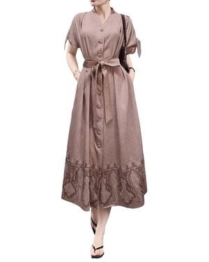 Luna Tuccini Shirt Dress - Brown