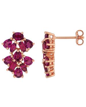 Rina Limor 3.86 Ct. Tw. Rhodolite Stud Earrings - Red