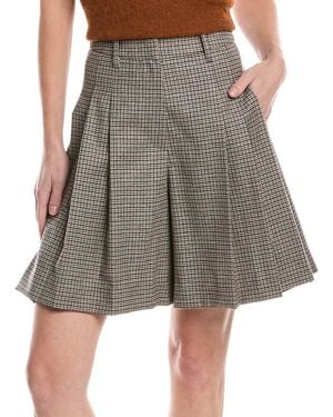 Brunello Cucinelli Pleated Wool-Blend Short - Grey