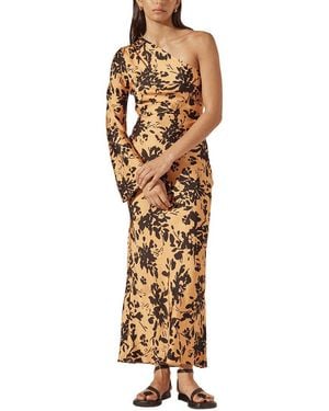 Shona Joy Solare One Shoulder Midi Dress - Metallic