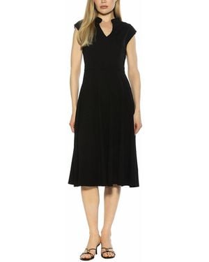 Alexia Admor Yara U Neck Fit & Flare Midi Dress - Black