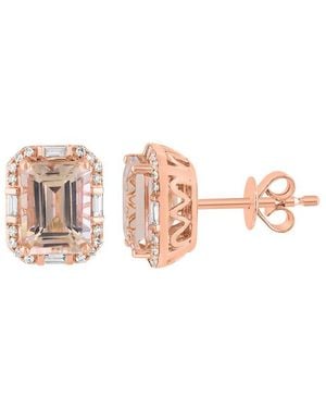 Effy Fine Jewelry 14K Rose 2.70 Ct. Tw. Diamond & Morganite Earrings - Pink
