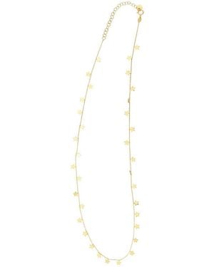 Italian Gold 14K Stars Necklace - White