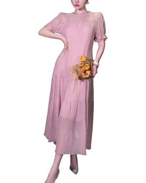 BRC By BURRYCO Short Sleeve Special Midi Dress - Purple