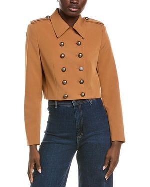 Kenneth Cole Twill Military Jacket - Blue