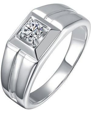 Rachel Glauber Plated Cz Statement Ring - White
