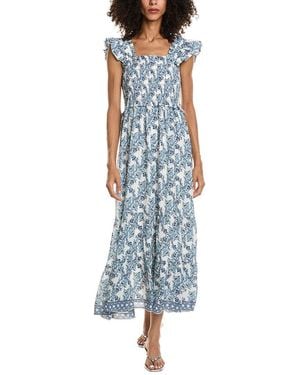 Max Studio Flutter Sleeve Maxi Dress - Blue