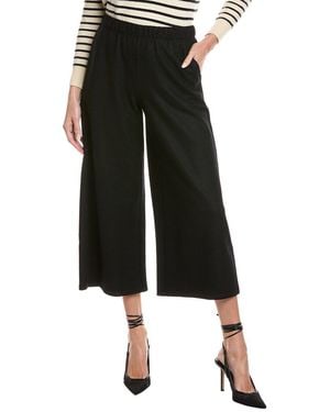 Eileen Fisher Petite Felted Wool Wide Leg Pant - Black