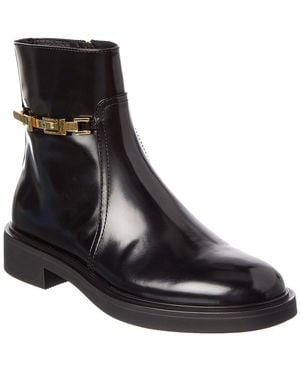 Gianvito Rossi Martine 20 Leather Biker Bootie - Black