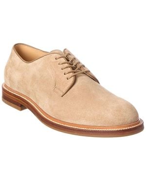 Brunello Cucinelli Suede Derby Shoe - Natural