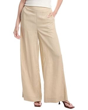Vince Camuto Wide Leg Linen-Blend Pant - Natural