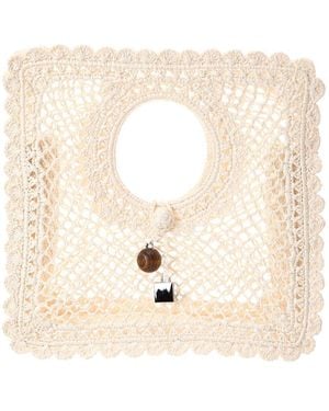 Jacquemus Spiaggia Small Raffia Square Tote - Natural