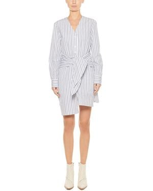 Tibi Liam Stripe Shirt Mini Dress - Gray