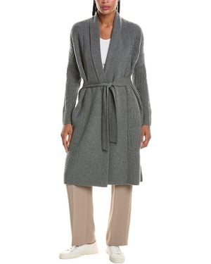 N.Peal Cashmere 100% Cashmere Longline Cardigan - Grey