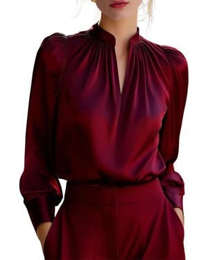 Tedora Long Sleeve Blouse - Red