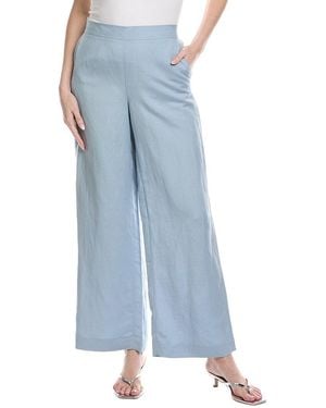 Kenneth Cole Refined Flat Front Linen-Blend Pant - Blue