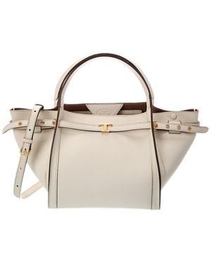 Tod's Logo Small Leather Tote - Metallic
