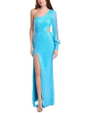 Jovani One-Shoulder Sequin Gown - Blue