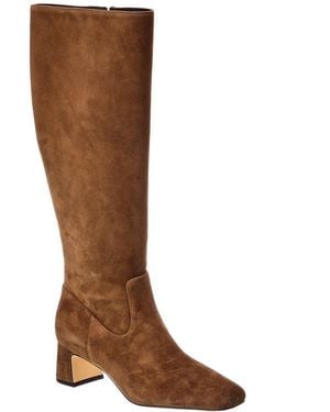 Stuart Weitzman Simona Zip Suede Knee-High Boot - Brown
