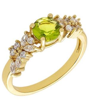 Bertha Juliet 18K Plated Cz Cluster Ring - Metallic