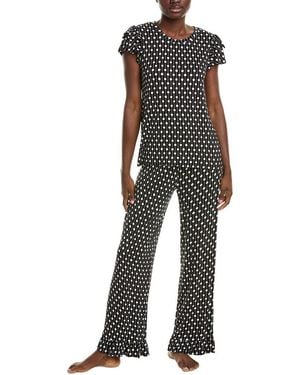 Kensie 2Pc T-Shirt & Pant Pajama Set - Black