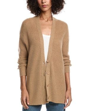 Forte Boyfriend Wool & Cashmere-Blend Cardigan - Natural