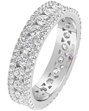 Suzy Levian CZ Jewelry Suzy Levian Cz Three Row Modern Eternity Ring - White