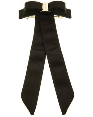 Ferragamo Vara Bow Silk-Blend Hair Clip - Black