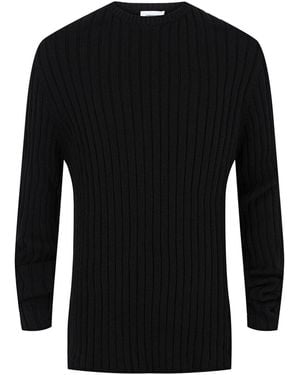 Ferragamo Ribbed Knit Jumper - Black