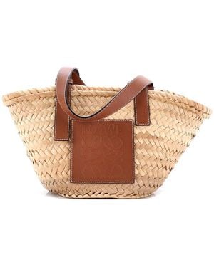 Loewe Raffia Basket Tote Small (Authentic Pre-Loved) - Brown