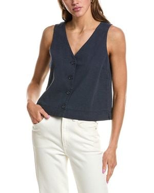 Splendid Button Front Vest - Blue