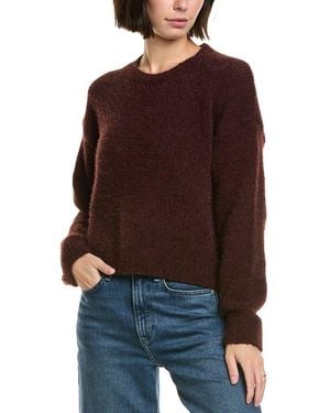 Bella Dahl Dropped-Shoulder Eyelash Sweater - Red