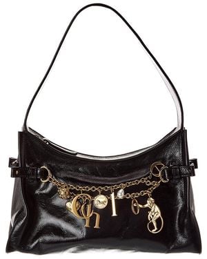 Chloé Charms Leather Hobo Bag - Black