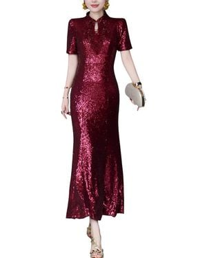 Alma King Midi Dress - Red