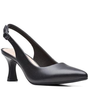Clarks Collection Kataleyna Step Leather Slingback Pump - Metallic