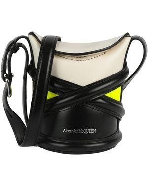 Alexander McQueen The Curve Mini Leather Bucket Bag - Black