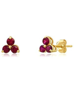 MaxColor 14K 0.35 Ct. Tw. Lab-Grown Ruby Studs - Pink