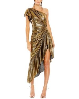 Mac Duggal One Shoulder High Low Dress - Metallic
