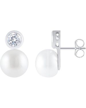 Splendid 8-8.5Mmmm Pearl Cz Earrings - White