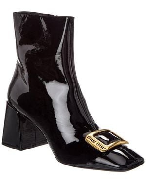 Miu Miu Patent Bootie - Black