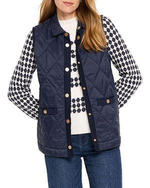 NIC+ZOE Petite Knit Trim Puffer Vest - Blue